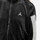 Air Jordan Men's Velour Track Jacket in Black/Cement Grey/Sail