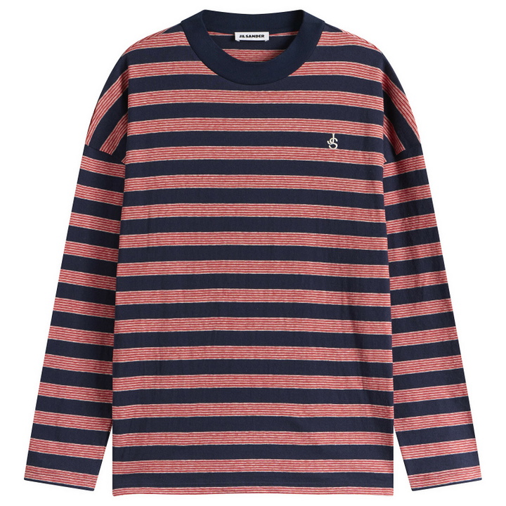 Photo: Jil Sander Men's Stripe Long Sleeve T-Shirt in Red Flag
