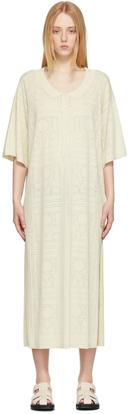 Photo: TOTEME Off-White Pointelle Monogram Dress