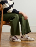 Golden Goose - Super-Star Distressed Suede-Trimmed Leather Sneakers - White