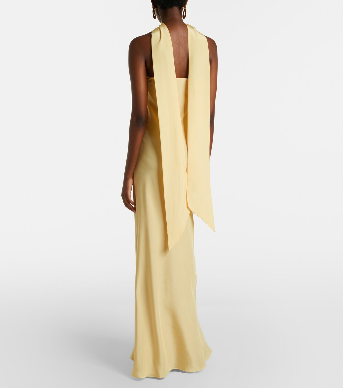 Rodarte Scarf-detail floral silk crêpe gown