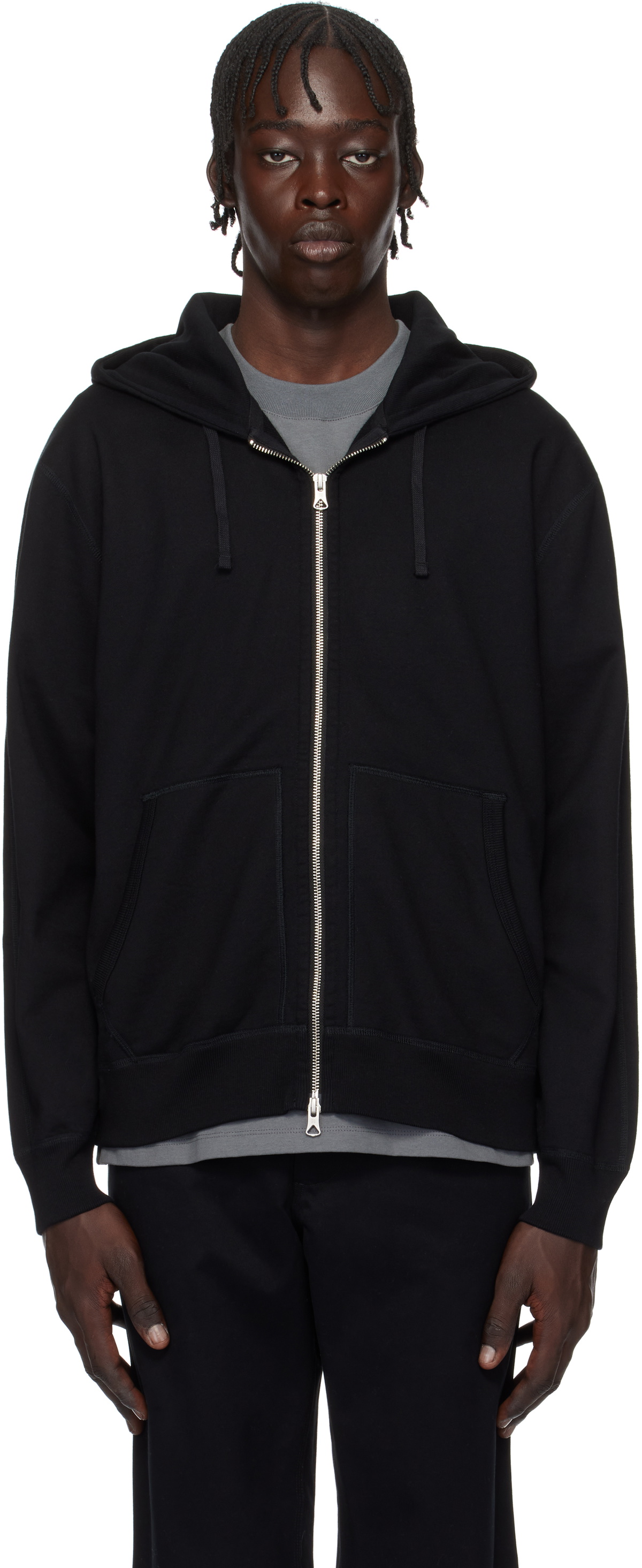 Reigning Champ Black Midweight Terry Standard Zip Hoodie