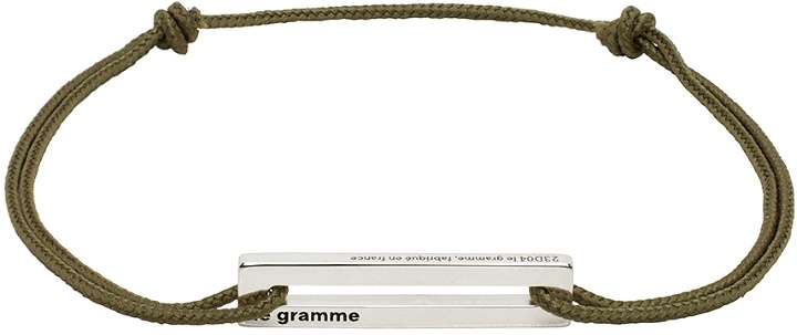 Photo: Le Gramme Khaki 'Le 1.7g' Punched Cord Bracelet
