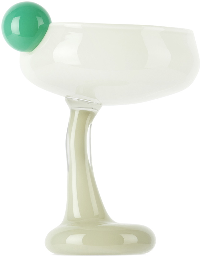 Photo: Helle Mardahl Green & Off-White Bon Bon With A Twist Cocktail Glass
