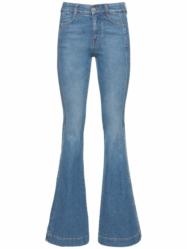 Photo: STELLA MCCARTNEY - Side Logo High Waist Flared Jeans