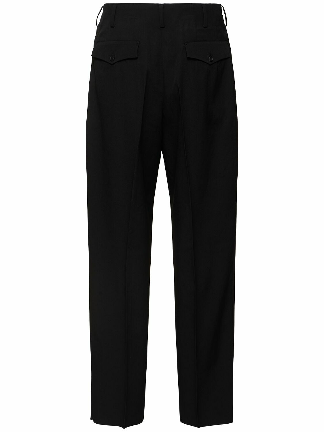 YOHJI YAMAMOTO Pleated Wool Gabardine Straight Pants Yohji YOHJI YAMAMOTO Pleated Wool Gabardine Straight Pants Yohji
