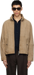 Hugo Tan Goatskin Suede Jacket