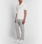 Lardini - Slim-Fit Pleated Striped Cotton-Blend Drawstring Trousers - White