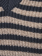 BRUNELLO CUCINELLI - Striped Cotton Knit Lurex Vest