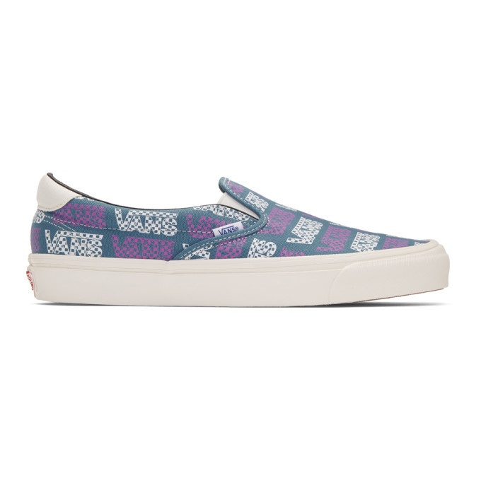 Photo: Vans Blue and Purple Logo Checkerboard OG Slip-On 59 LX Sneakers