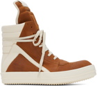 Rick Owens Orange & Off-White Geobasket Sneakers