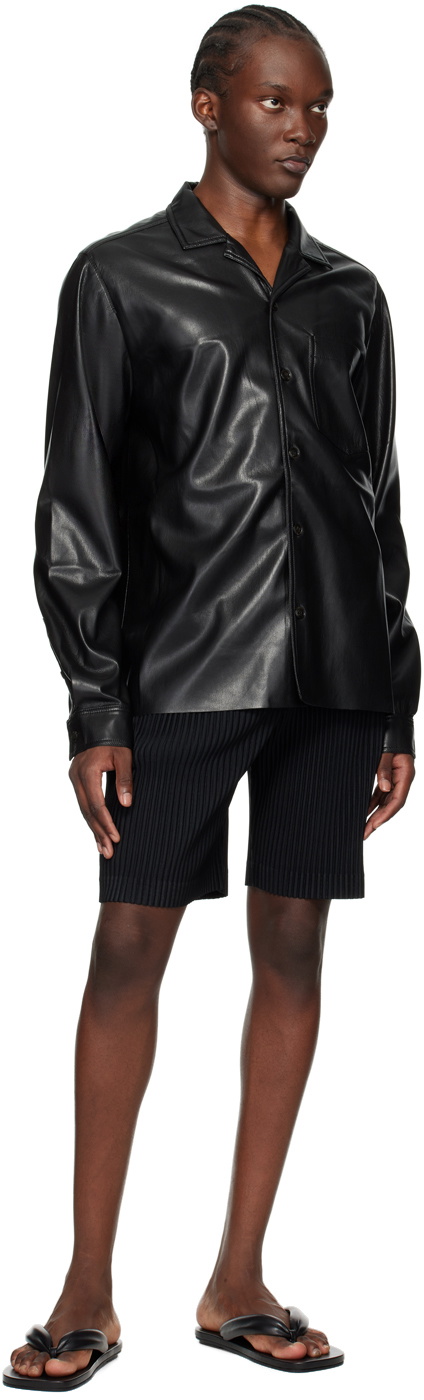 Nanushka Black Duco Vegan Leather Shirt