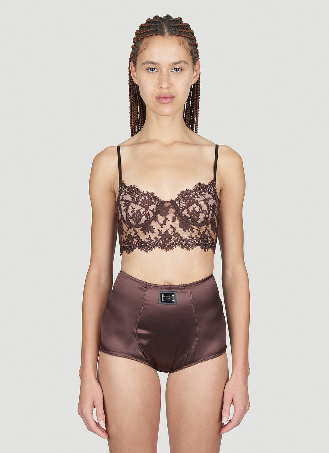 Dolce & Gabbana Floral Lace Long-Line Bra
