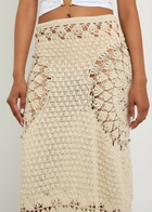 Rabanne Bead-embellished Crochet Cotton Midi Skirt Ecru
