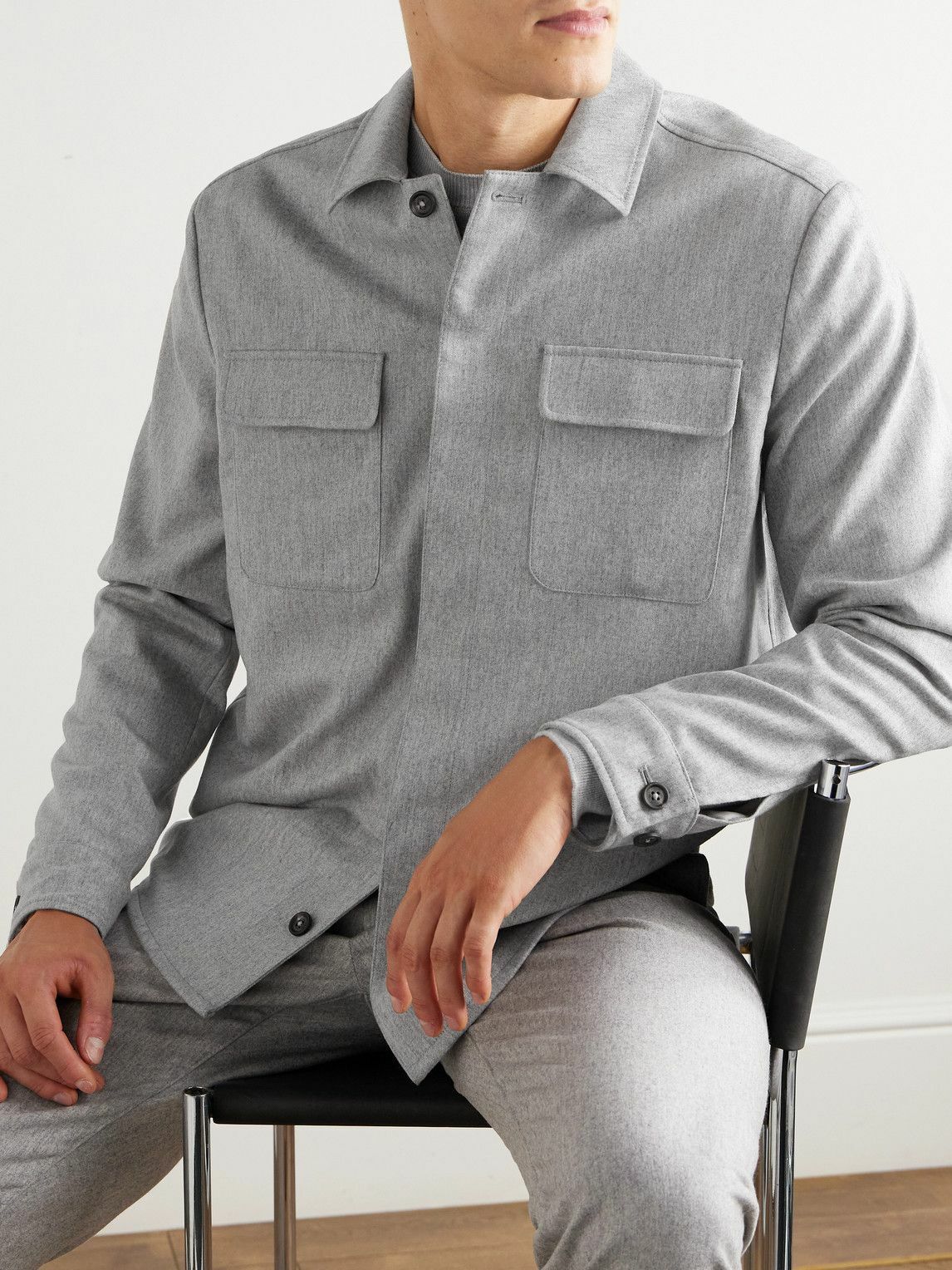 Eleventy - Wool-Blend Overshirt - Gray