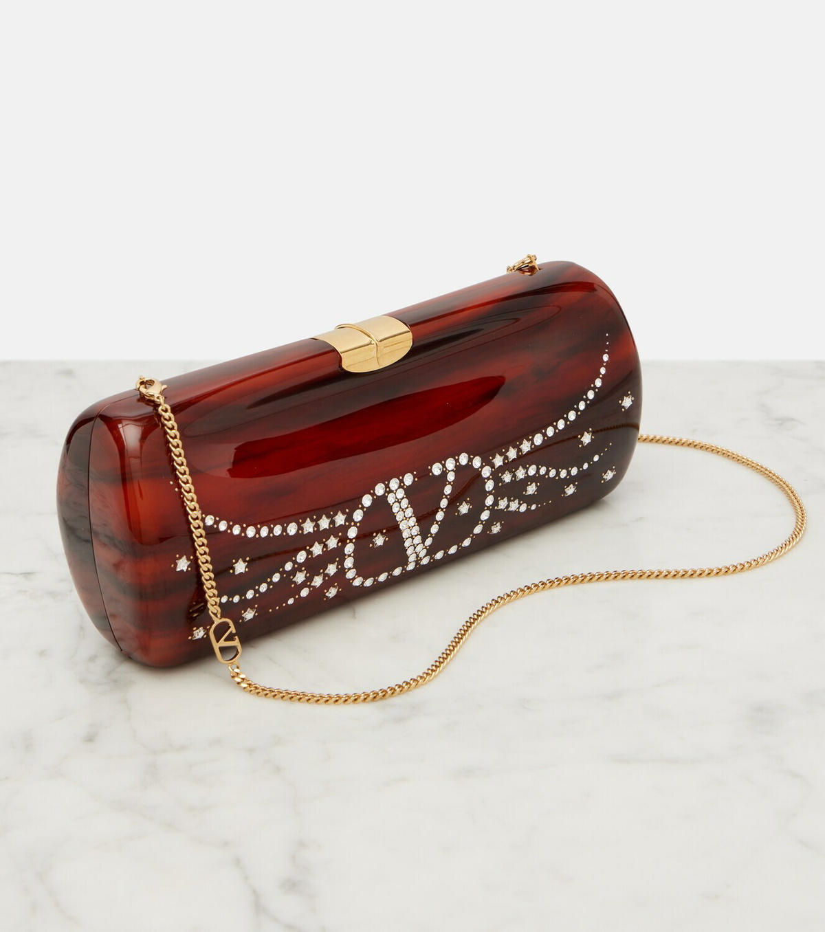 Valentino Garavani Pince Small resin clutch