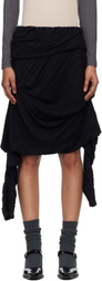 OPEN YY Black Pleats Midi Skirt