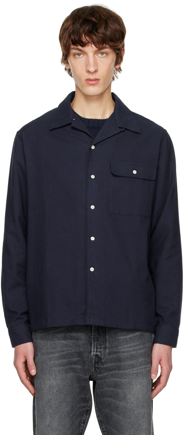 De Bonne Facture Navy Camp Collar Shirt De Bonne Facture