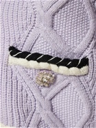 SELF-PORTRAIT - Cable Knit Cotton Blend Cardigan