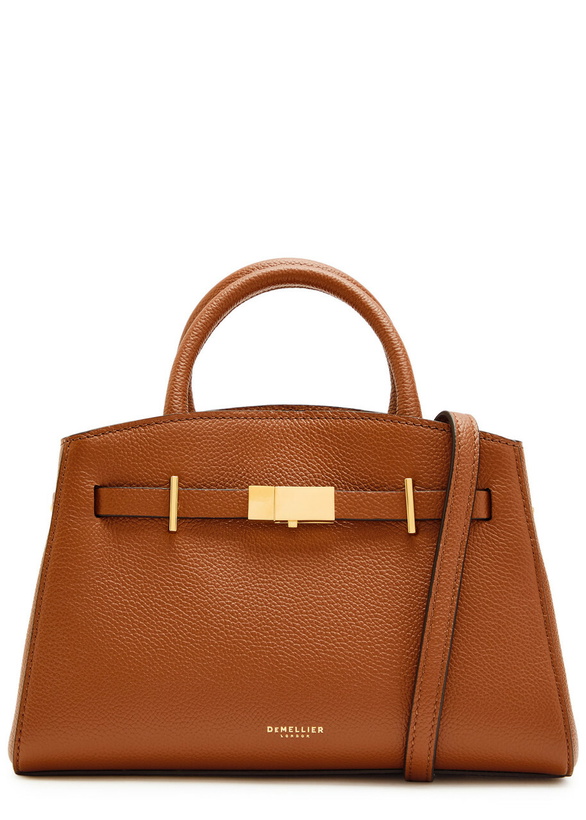 Photo: Demellier The Small Hudson Grained Leather top Handle bag - Tan - One Size