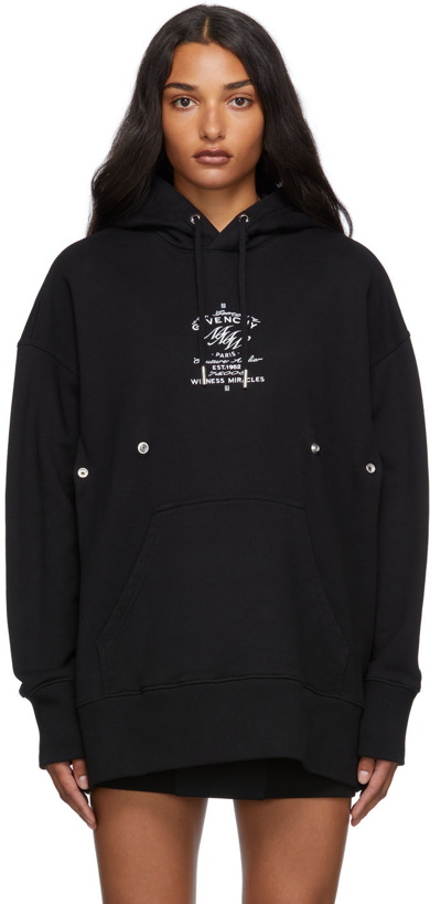 Photo: Givenchy Black Fitted Crest Hoodie