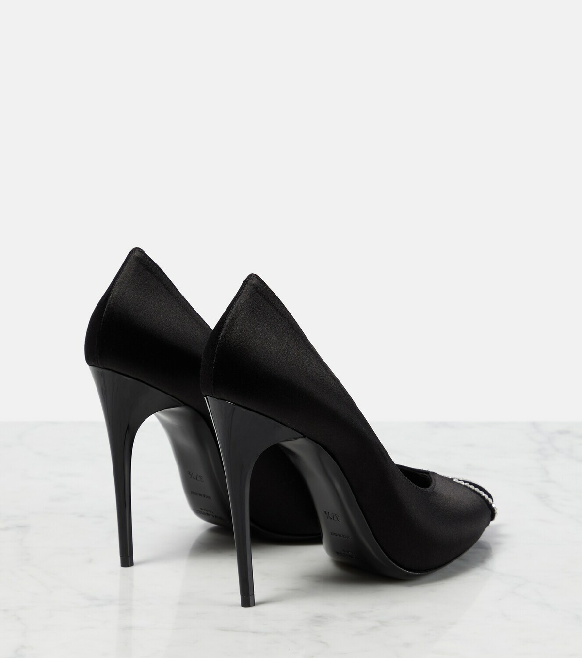 Saint Laurent Alix embellished satin pumps Saint Laurent