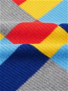 LOEWE - Striped Ribbed Wool Sweater - Gray