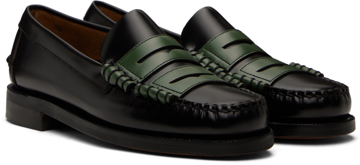 Random Identities Black & Green Sebago Edition Double Penny Dan Loafers
