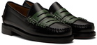 Random Identities Black & Green Sebago Edition Double Penny Dan Loafers