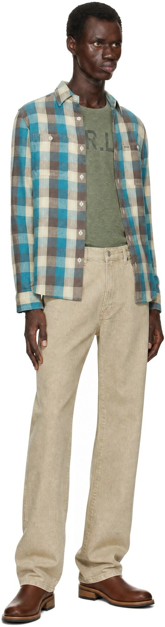 RRL Blue & White Check Shirt