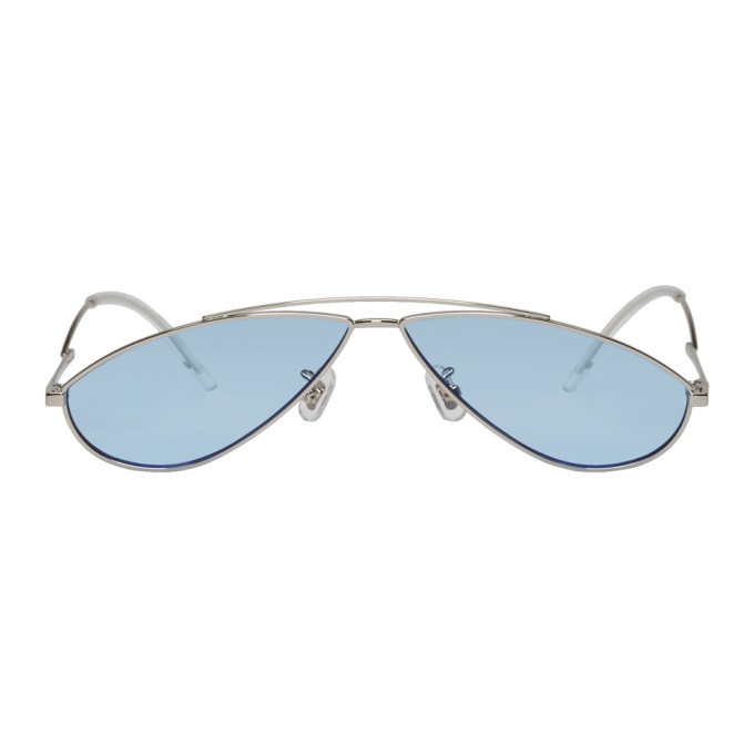Photo: Gentle Monster Silver and Blue Kujo Sunglasses