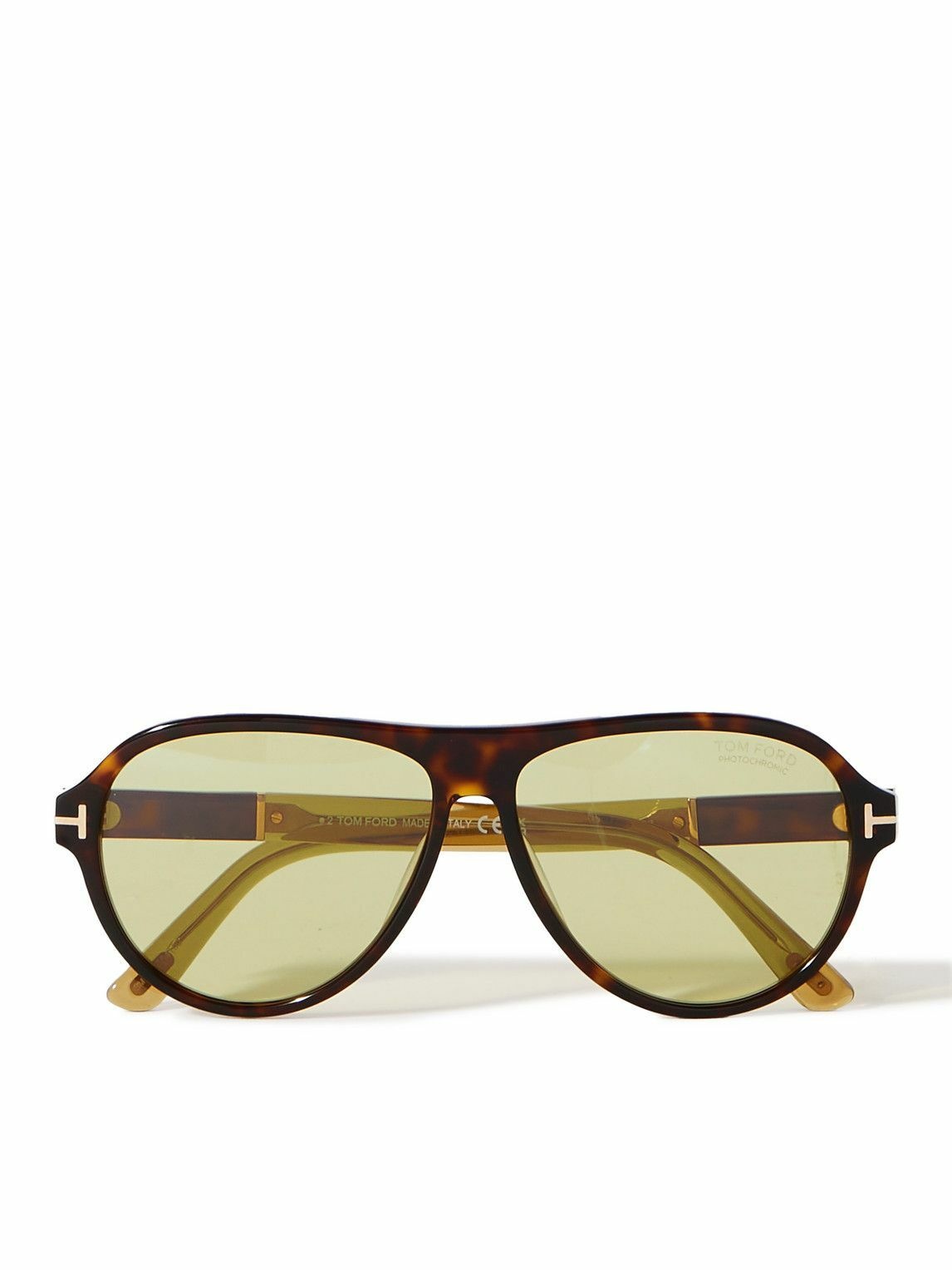 Photo: TOM FORD - Quincy Aviator-Style Tortoiseshell Acetate and Gold-Tone Sunglasses