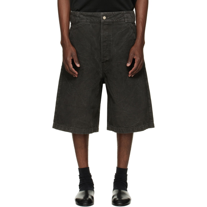 Photo: Fear of God Black Washed Canvas Utility Shorts