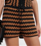 Staud Samara cotton crochet shorts