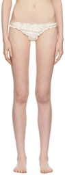 softandwet SSENSE Exclusive Off-White Frilled Thong
