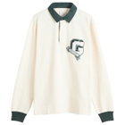 Givenchy Men's Long Sleeve Rugby Polo in White/Green