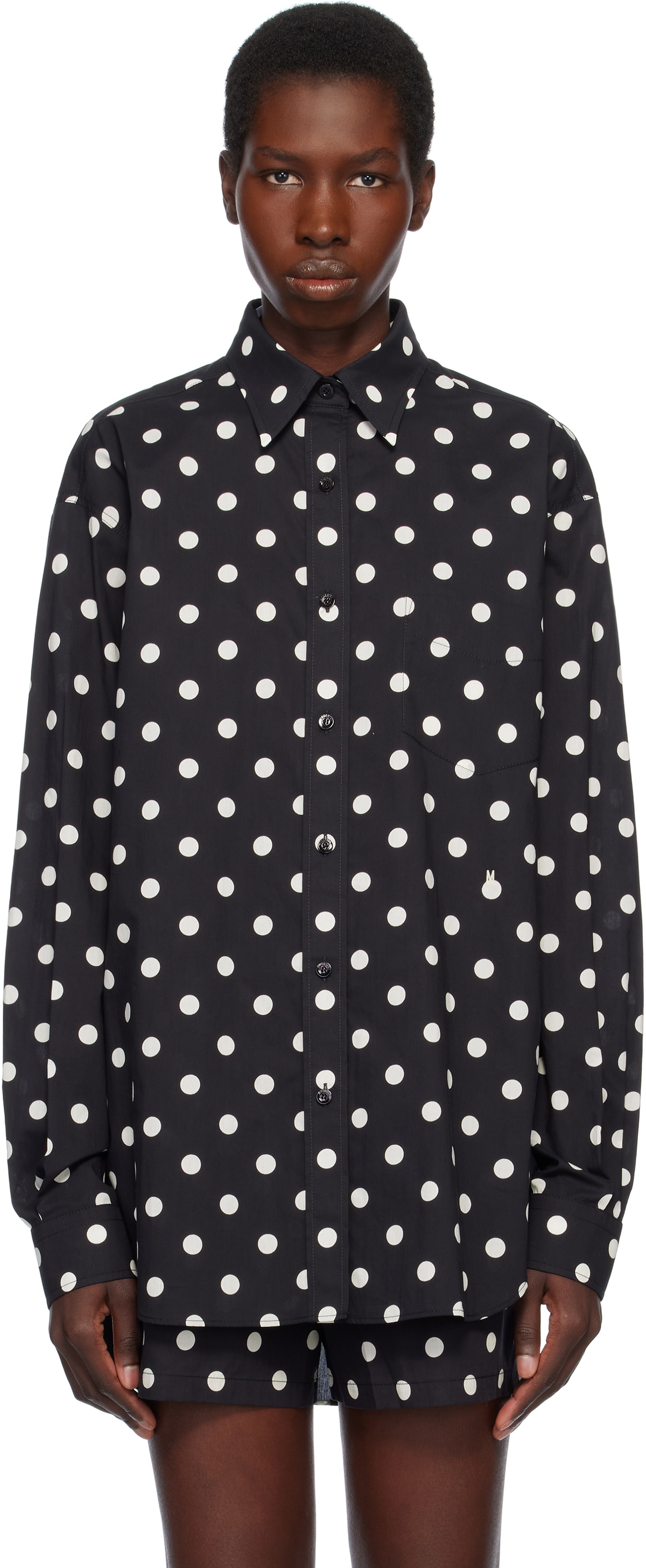 Moschino Black Allover Polka Dots Shirt