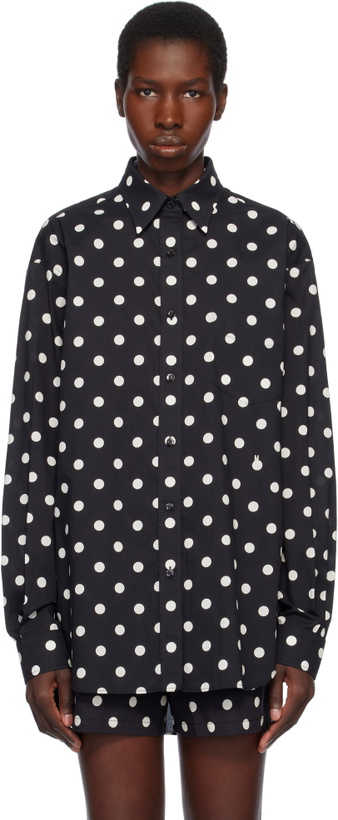 Photo: Moschino Black Allover Polka Dots Shirt