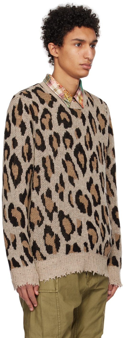 R13 Beige Brown Leopard Sweater R13