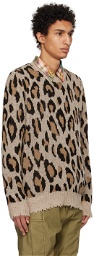 R13 Beige & Brown Leopard Sweater
