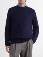 Sunspel - Merino Wool-Basketweave Sweater - Blue