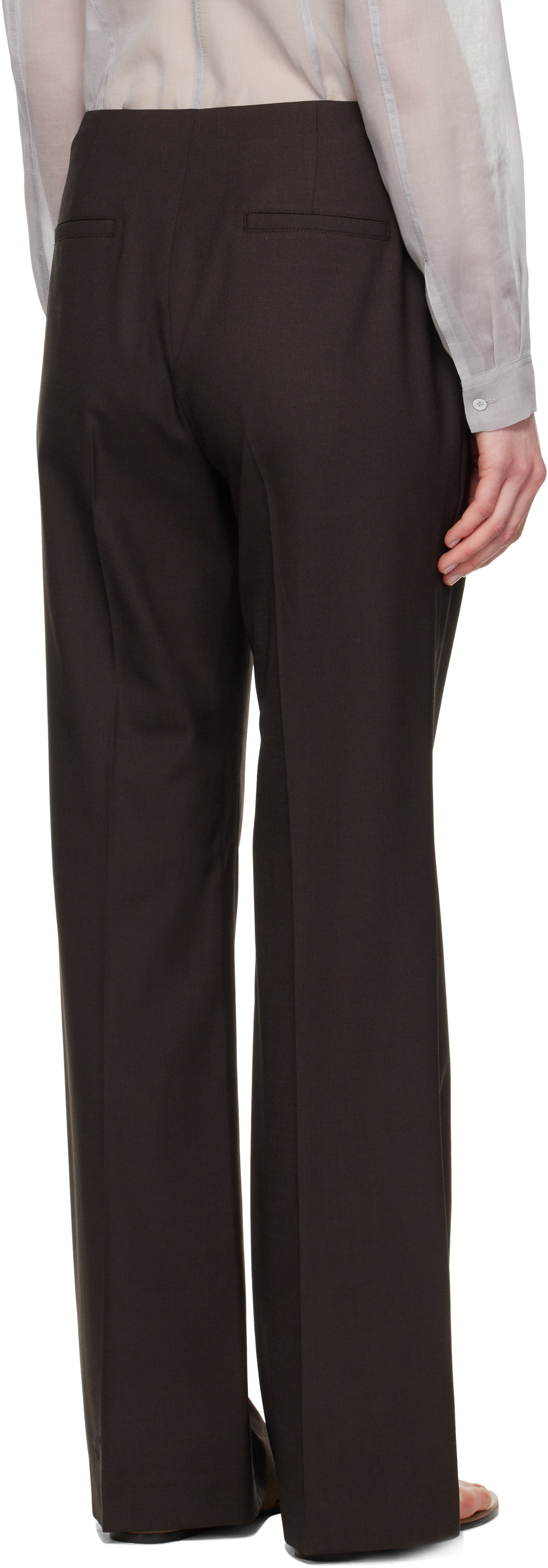 AMOMENTO Brown Straight Fit Trousers