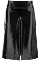 COURREGES vinyl midi skirt in seven Black