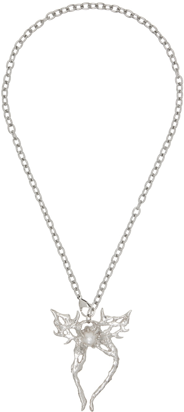 Harlot Hands SSENSE Exclusive Silver Luna Butterfly Pendant Necklace