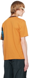 Dries Van Noten Orange Patchwork Sleeve T-Shirt