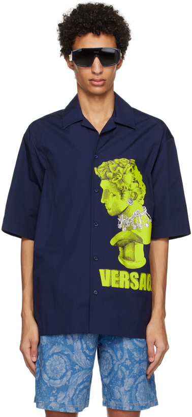 Photo: Versace Navy Graphic Shirt