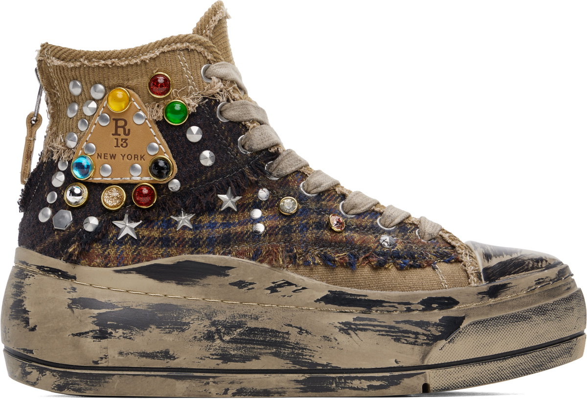 R13 Brown Kurt High Top Sneakers