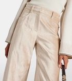 Brunello Cucinelli Cotton-blend wide-leg pants