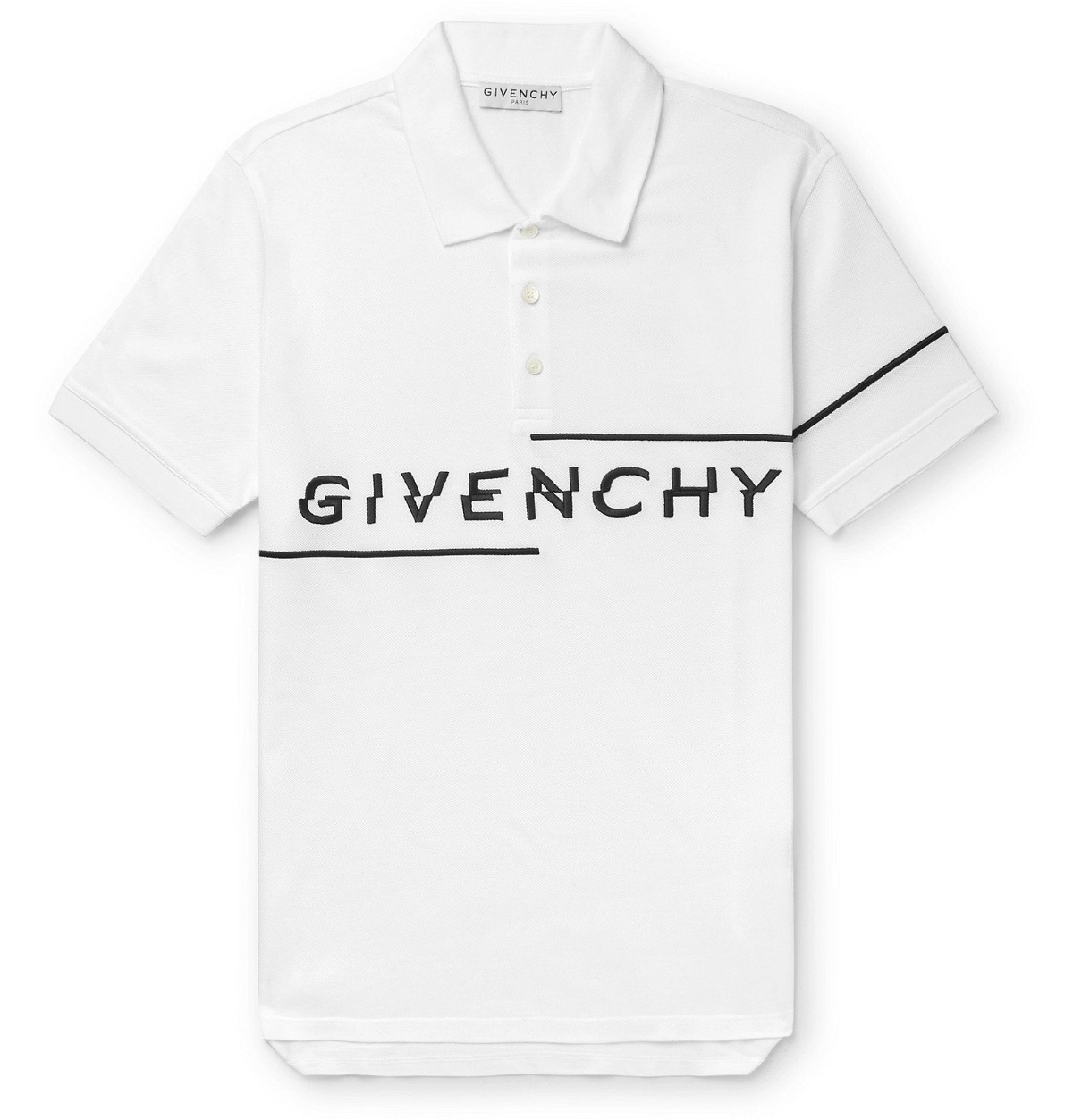 Givenchy - Logo-Embroidered Cotton-Piqué Polo Shirt - White Givenchy