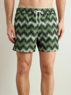 Missoni - High Frequency Straight-Leg Mid-Length Striped Swim Shorts - Green
